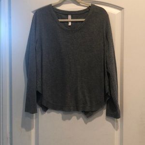 Light grey split back sweater